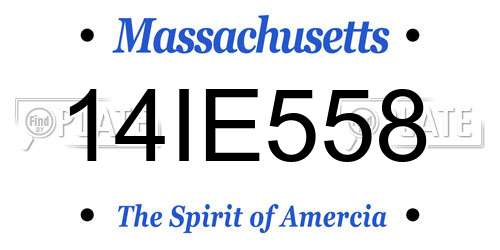 14IE558 Massachusetts License Plate