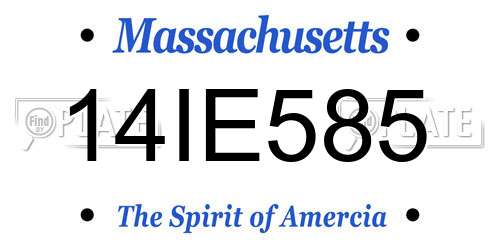 14IE585 Massachusetts License Plate