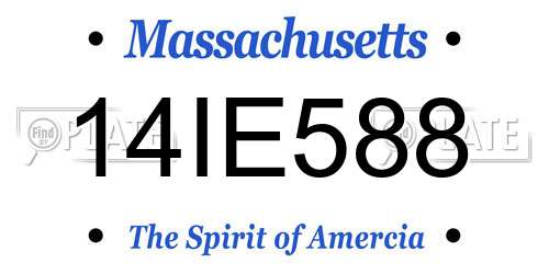 14IE588 Massachusetts License Plate