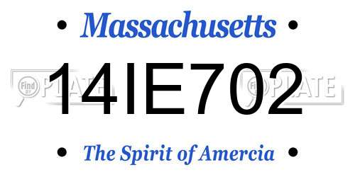 14IE702 Massachusetts License Plate