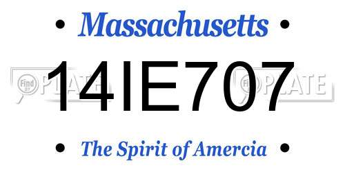 14IE707 Massachusetts License Plate