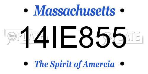 14IE855 Massachusetts License Plate