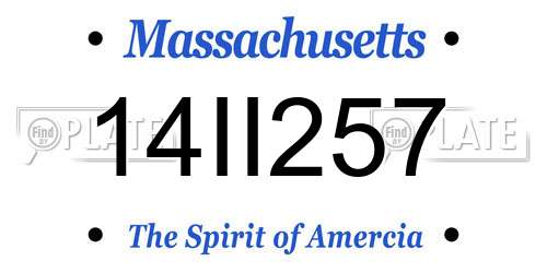 14II257 Massachusetts License Plate