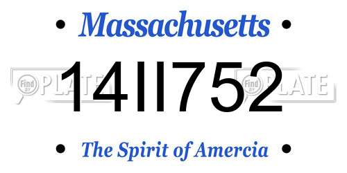 14II752 Massachusetts License Plate