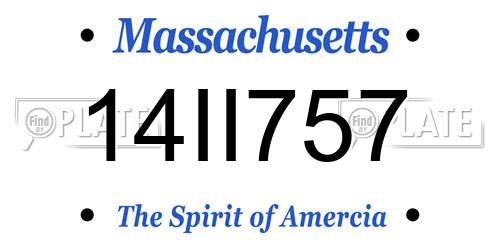 14II757 Massachusetts License Plate