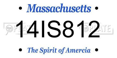 14IS812 Massachusetts License Plate