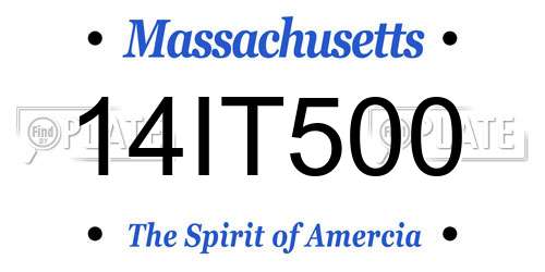 14IT500 Massachusetts License Plate