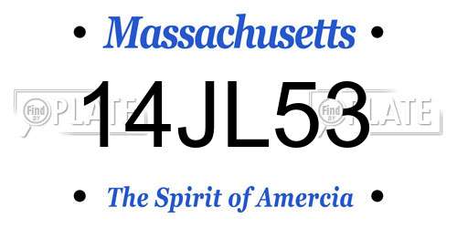 14JL53 Massachusetts License Plate