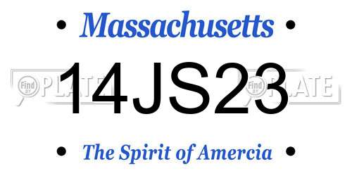 14JS23 Massachusetts License Plate