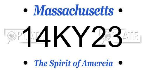 14KY23 Massachusetts License Plate
