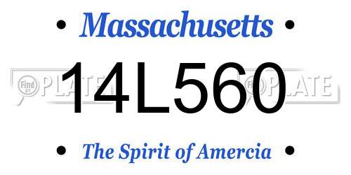 14L560 Massachusetts License Plate