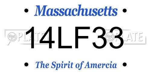 14LF33 Massachusetts License Plate