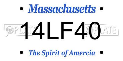14LF40 Massachusetts License Plate