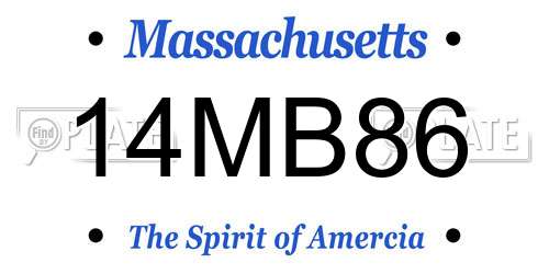 14MB86 Massachusetts License Plate