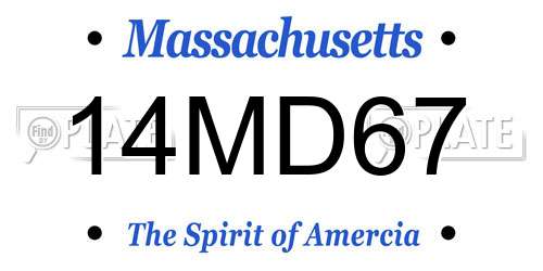 14MD67 Massachusetts License Plate