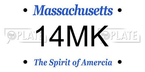 14MK Massachusetts License Plate
