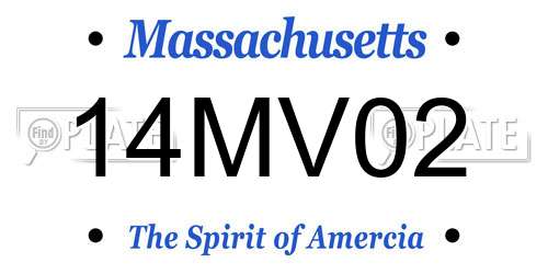 14MV02 Massachusetts License Plate