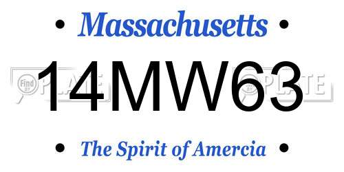 14MW63 Massachusetts License Plate