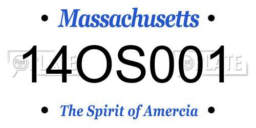 14OS001 Massachusetts License Plate