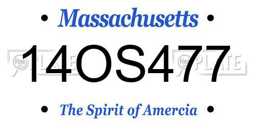 14OS477 Massachusetts License Plate