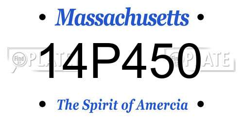 14P450 Massachusetts License Plate