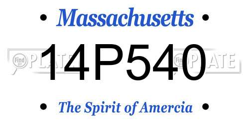 14P540 Massachusetts License Plate