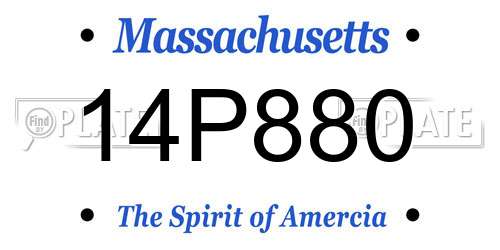 14P880 Massachusetts License Plate