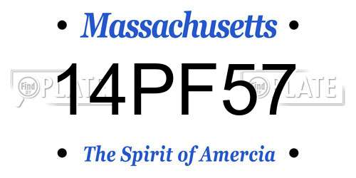 14PF57 Massachusetts License Plate