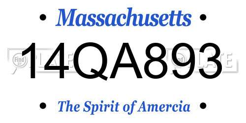 14QA893 Massachusetts License Plate