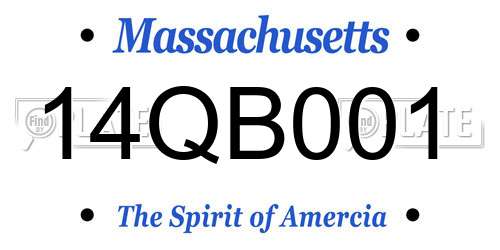 14QB001 Massachusetts License Plate