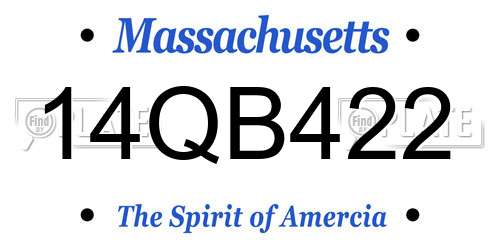 14QB422 Massachusetts License Plate