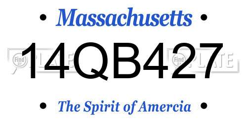 14QB427 Massachusetts License Plate