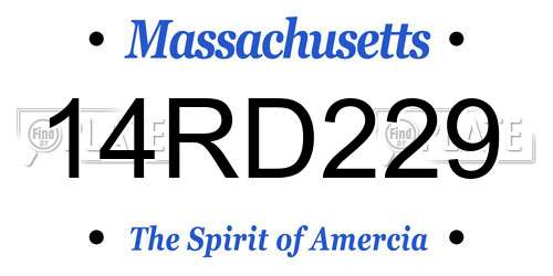14RD229 Massachusetts License Plate