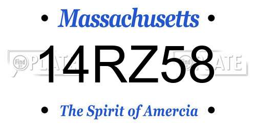 14RZ58 Massachusetts License Plate