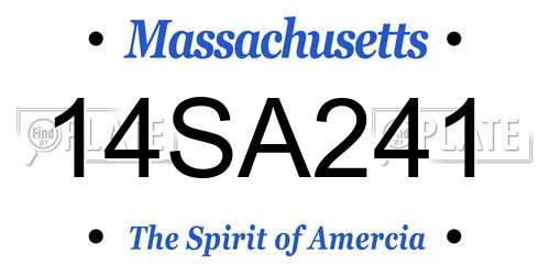 14SA241 Massachusetts License Plate