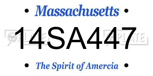 14SA447 Massachusetts License Plate