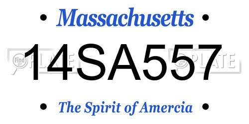 14SA557 Massachusetts License Plate