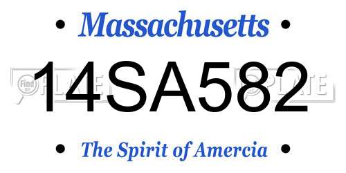 14SA582 Massachusetts License Plate
