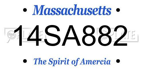 14SA882 Massachusetts License Plate
