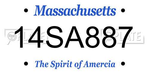 14SA887 Massachusetts License Plate
