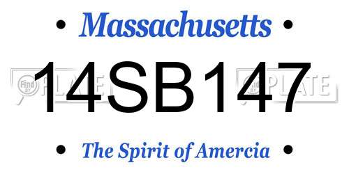 14SB147 Massachusetts License Plate