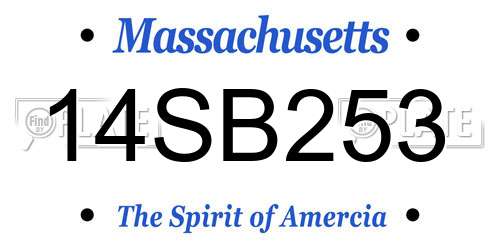 14SB253 Massachusetts License Plate