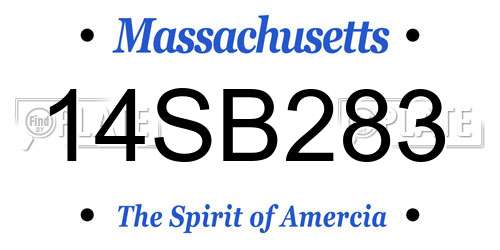 14SB283 Massachusetts License Plate