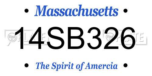 14SB326 Massachusetts License Plate