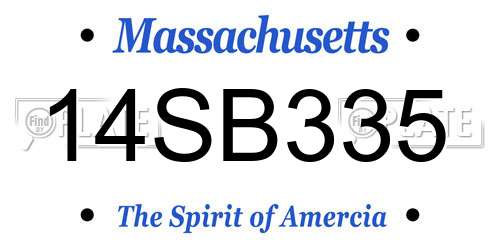 14SB335 Massachusetts License Plate