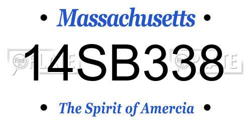 14SB338 Massachusetts License Plate