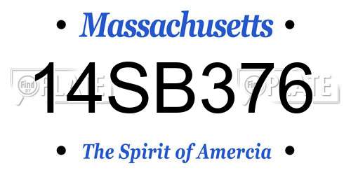 14SB376 Massachusetts License Plate