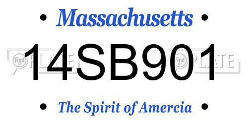 14SB901 Massachusetts License Plate