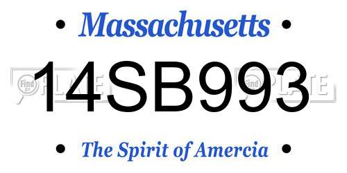 14SB993 Massachusetts License Plate