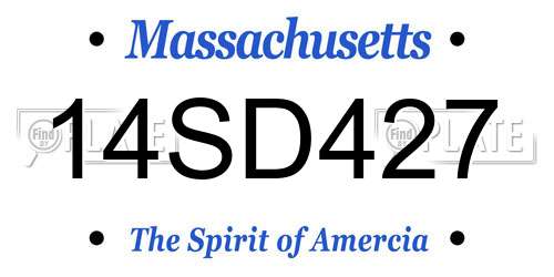 14SD427 Massachusetts License Plate